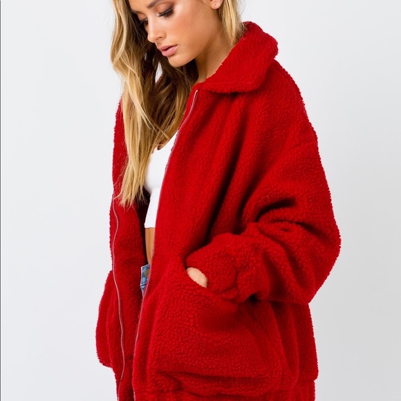 i am gia red pixie coat